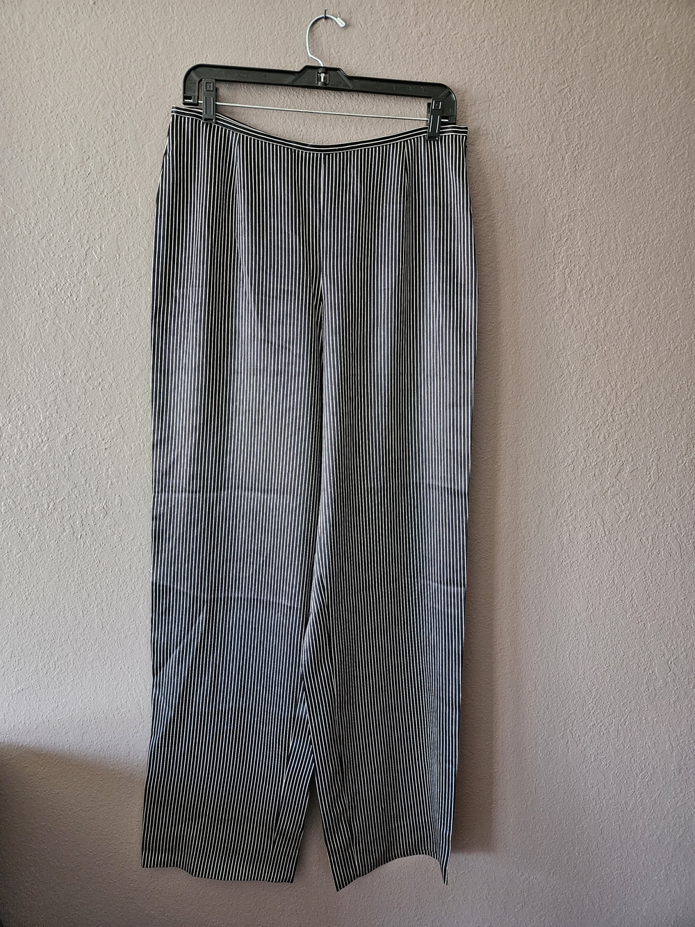 Armani Collezioni Black and White Pinstripe Silk Dress Pants Size 10